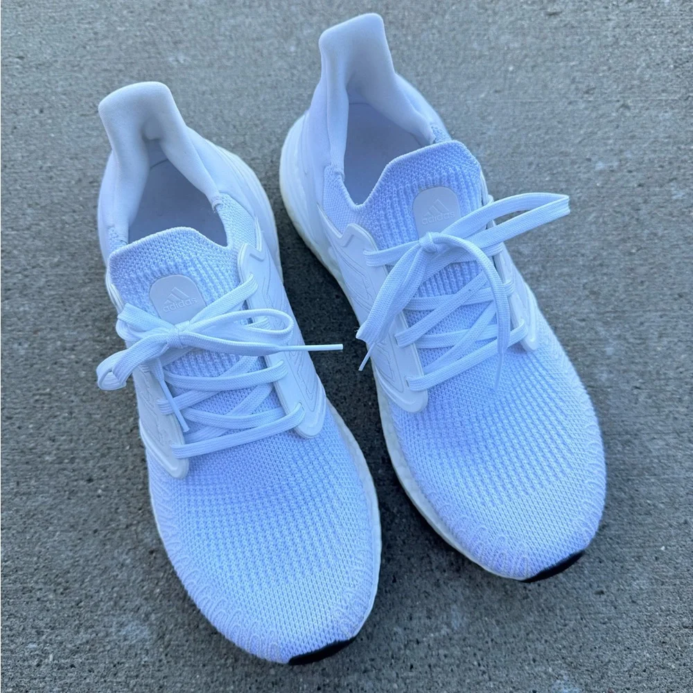 adidas Ultraboost Running Shoes White with Black Outsole